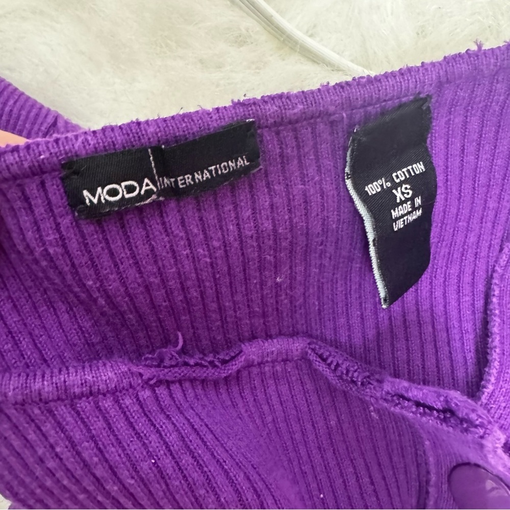 Moda International Violet Ribbed Knit Top - Picture 5 of 5